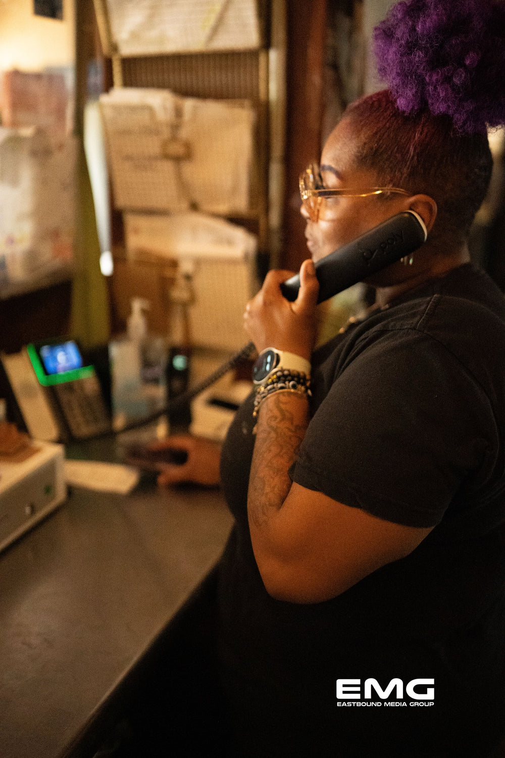 A Brown Sugar Bakery team member taking a phone order